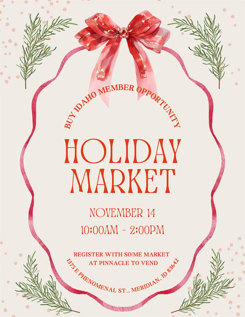 Red and White Watercolor Christmas Market Flyer