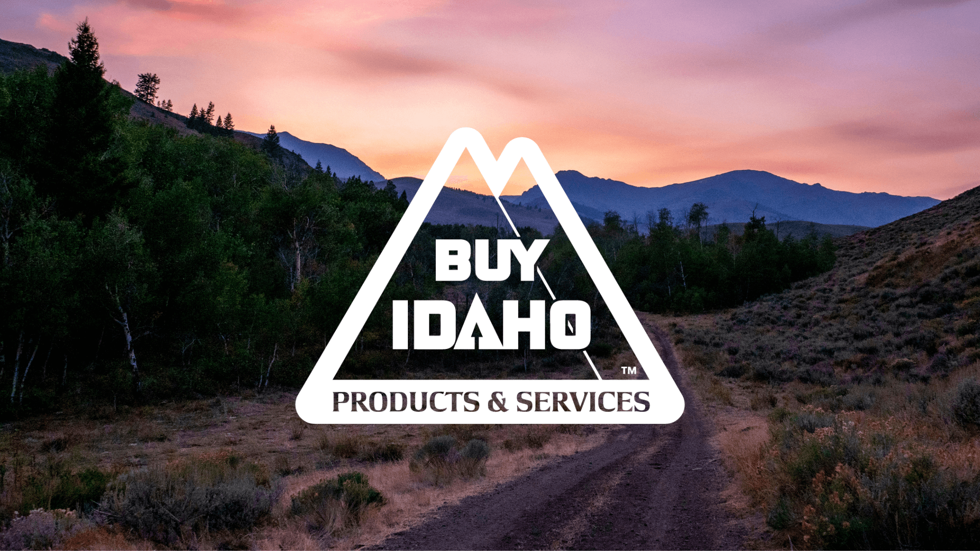 Idaho Landscape with Buy Idaho logo white
